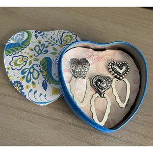 Brighton Silver 3 piece Pagemarker Set in decorative tin